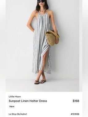 Aritzia Little Moon Sunpost Linen Halter Dress